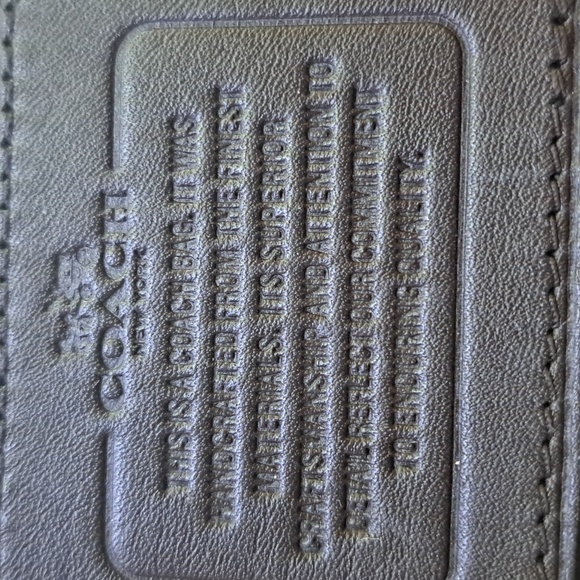 COACH EDIE G1680 Khaki Canvs Signatur and Brown Leather Shoulder Bag Excellent - Picture 14 of 15